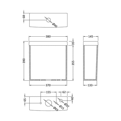 [BCVI601] Cistern & fittings - Technical Drawing