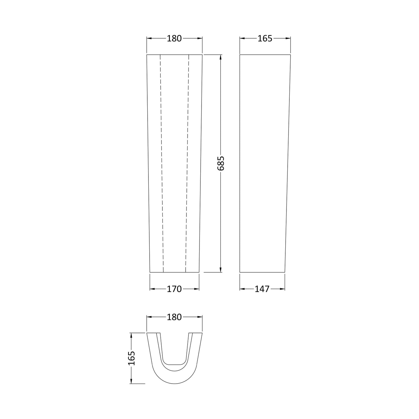 [BCVI603] Full Pedestal - Technical Drawing