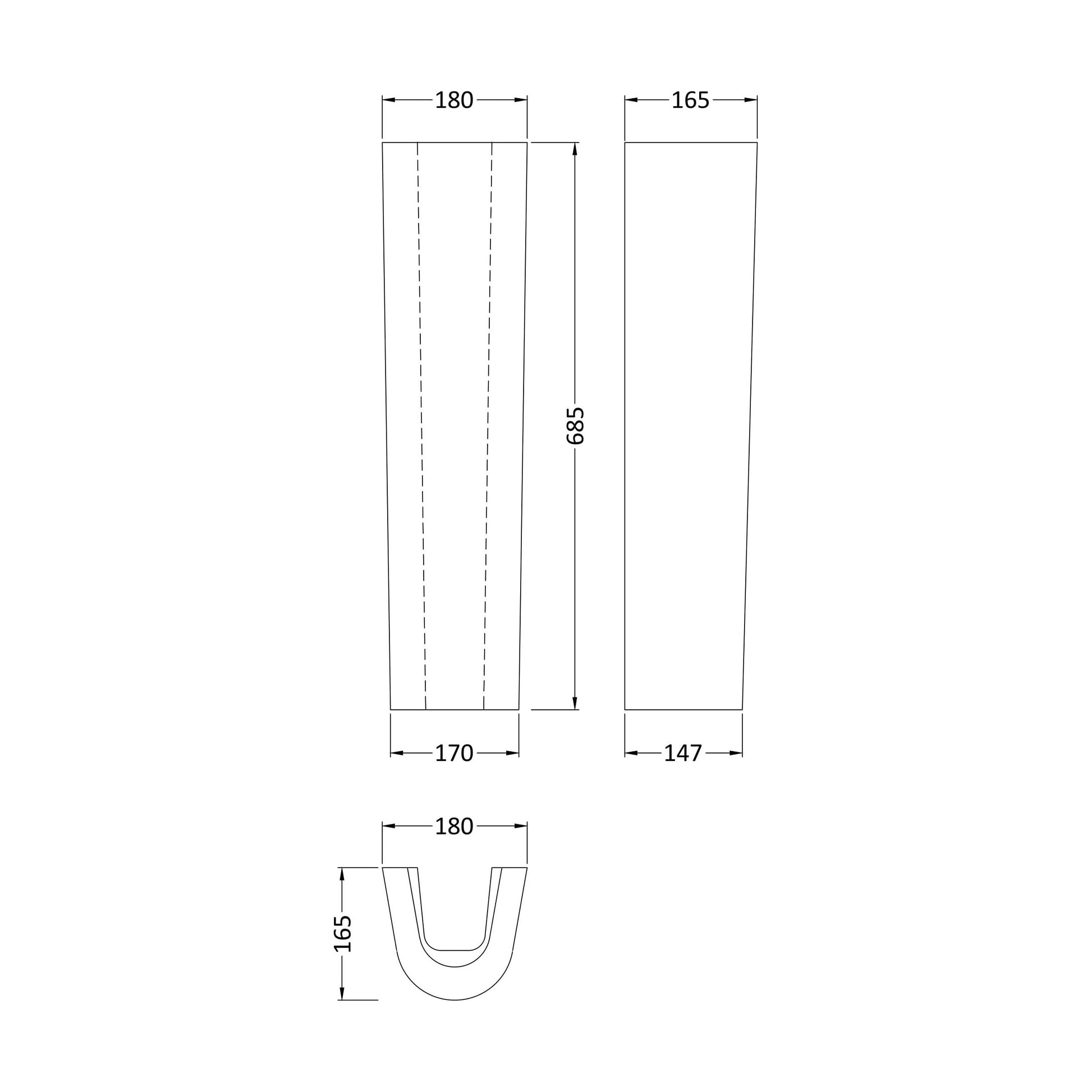 [BCVI603] Full Pedestal - Technical Drawing