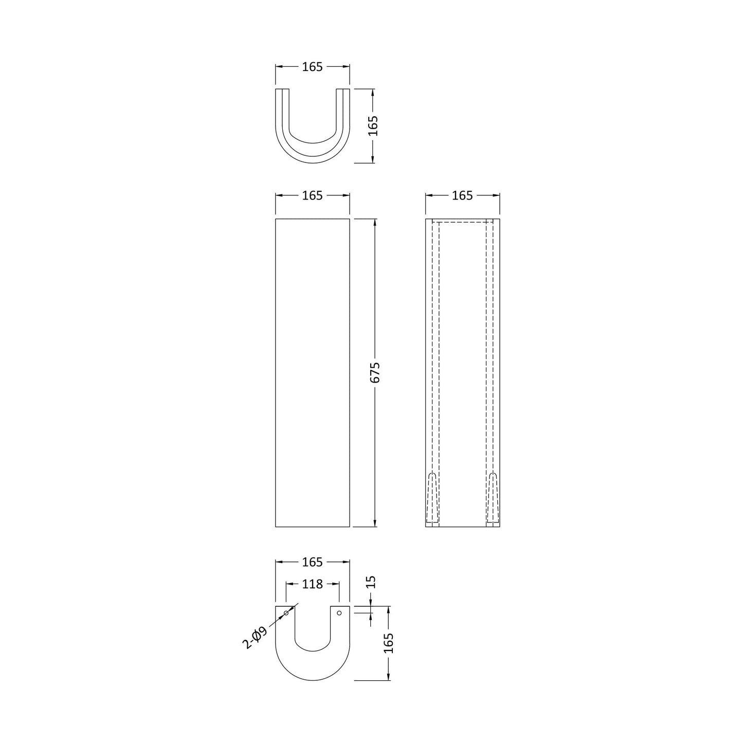 [BCVT203] Full Pedestal - Technical Drawing
