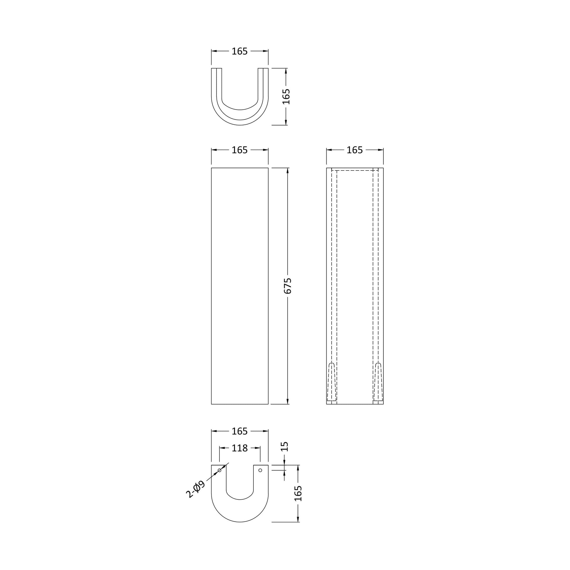 [BCVT203] Full Pedestal - Technical Drawing