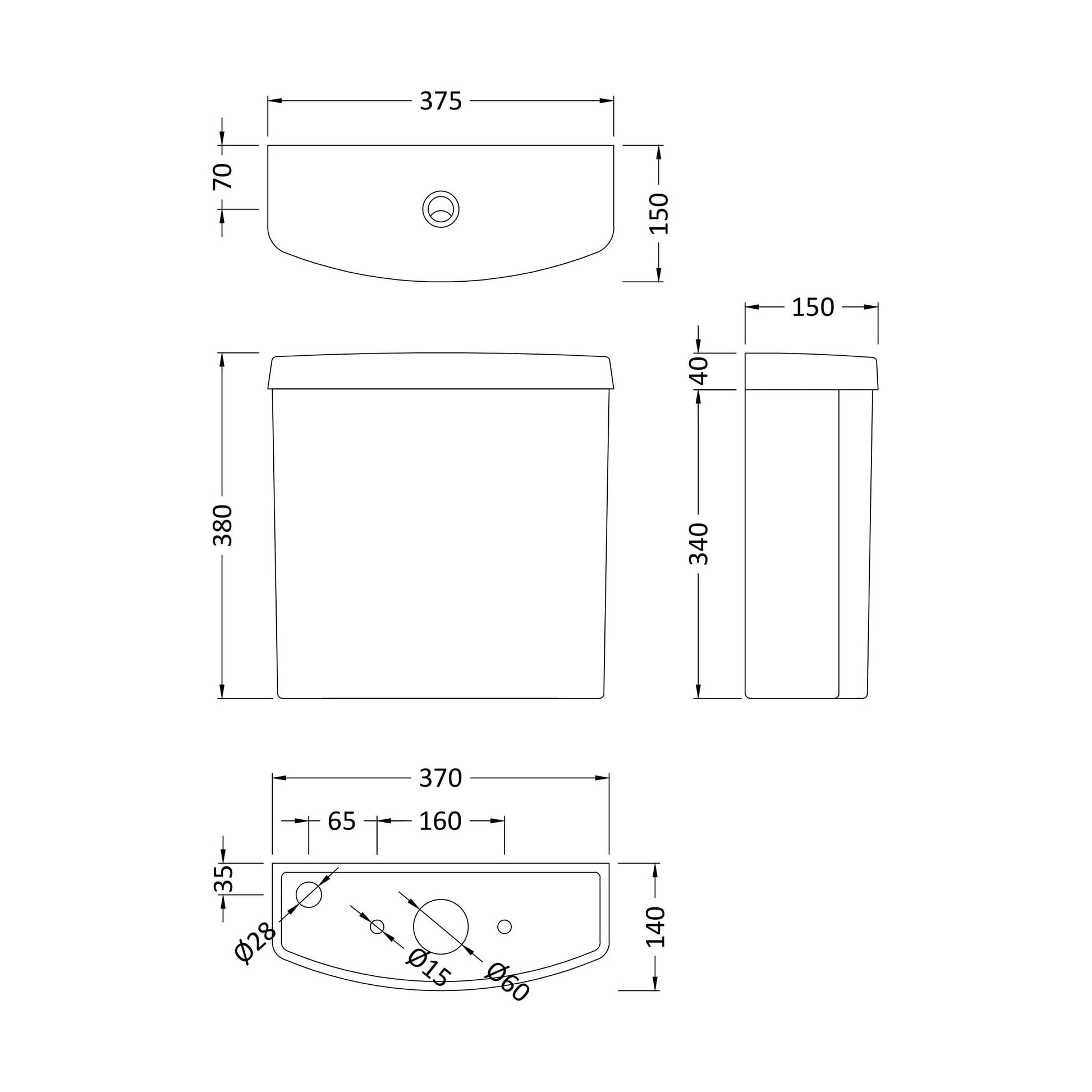 [BCVT291] Cistern - Technical Drawing