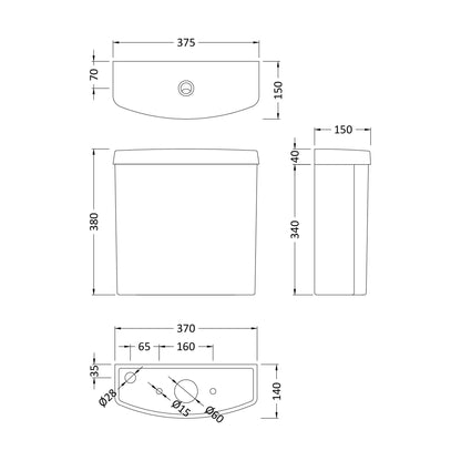 [BCVT291] Cistern - Technical Drawing