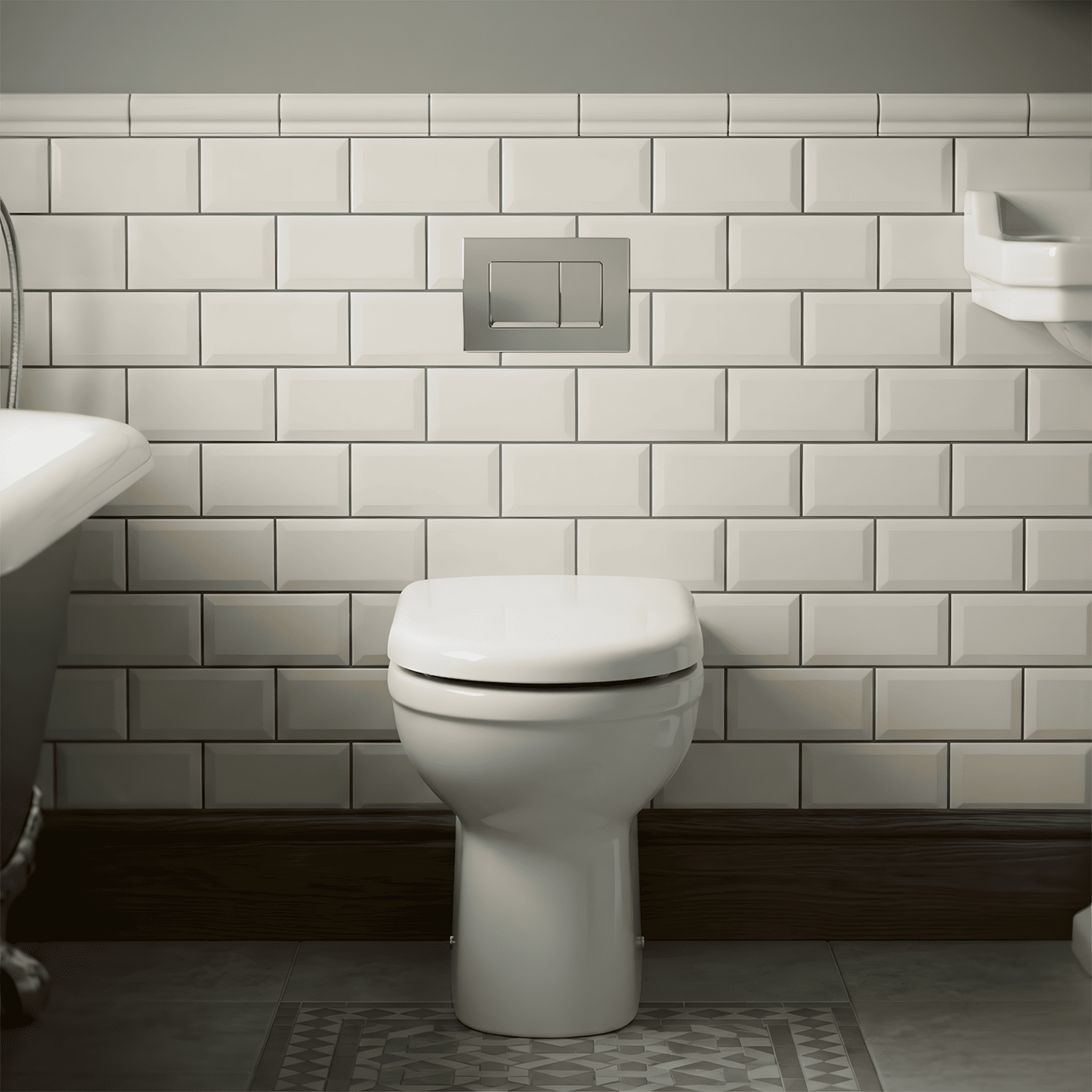 [BCVT296P] Churnet Comfort Height Back To Wall Toilet Pan - 440mm x 360mm x 540mm - Silo