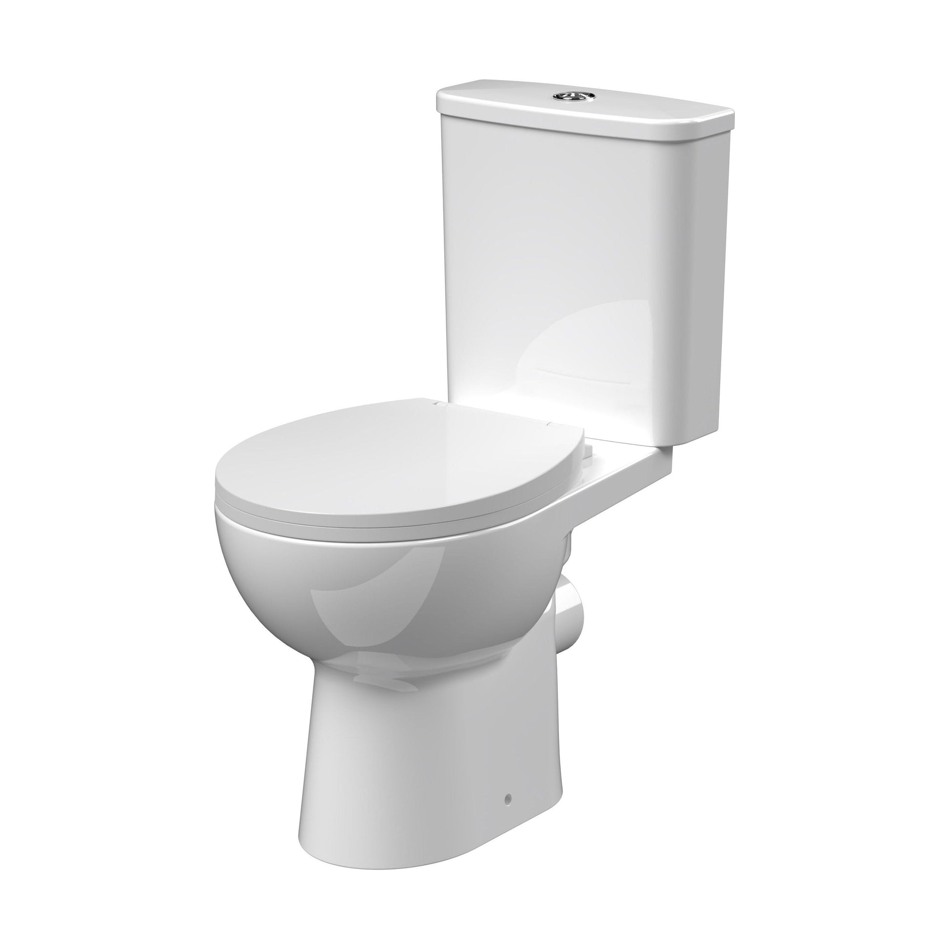 [BCVT750] Contemporary Curved Rimless Toilet Pan, Cistern and Soft Close Seat - Cutout