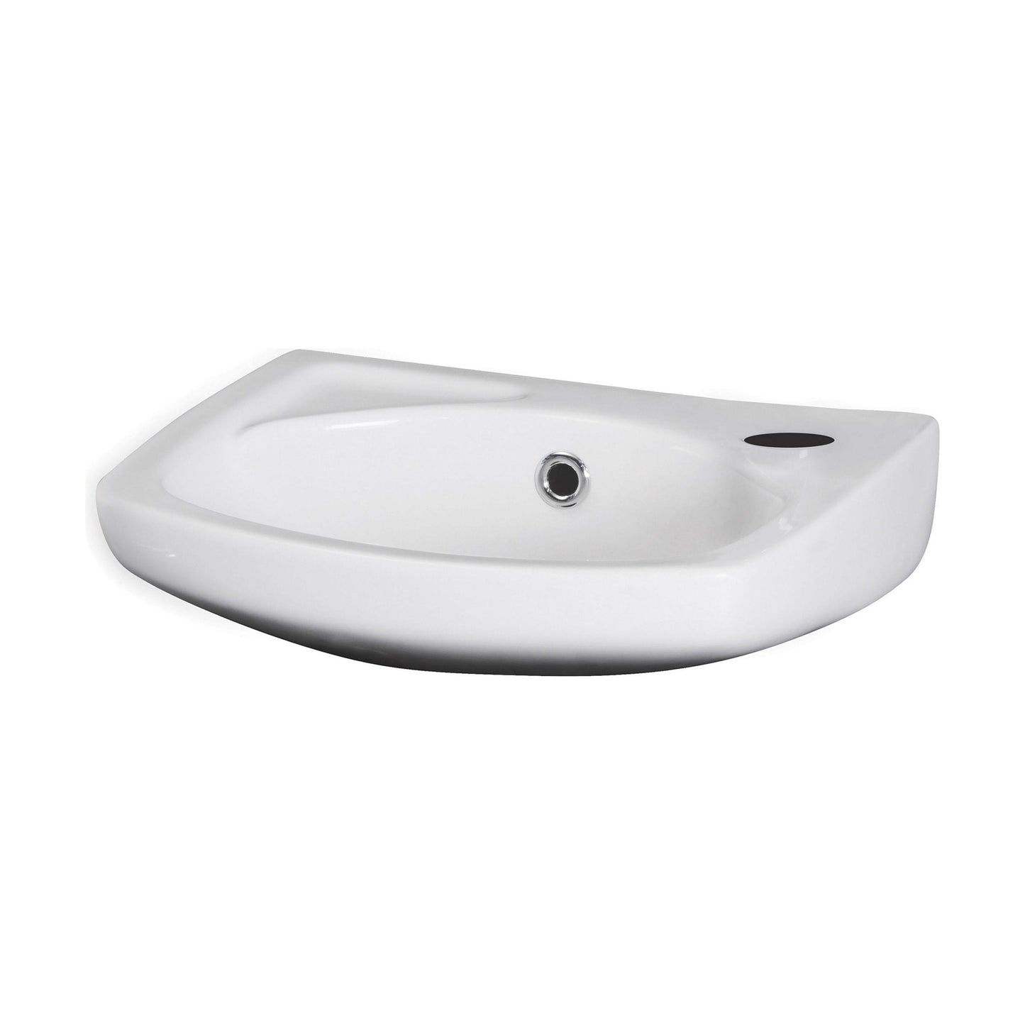 [BCWB832] Balterley Adley Modern Wall Hung Ceramic Basin with Overflow and Tap Hole, 350mm - White - Cutout