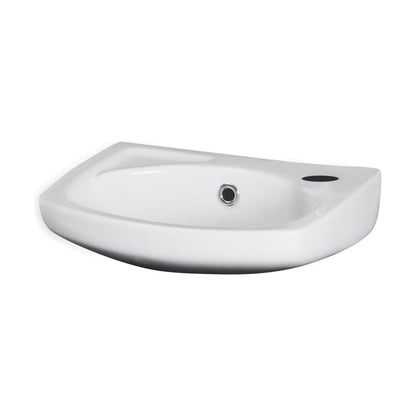 [BCWB832] Balterley Adley Modern Wall Hung Ceramic Basin with Overflow and Tap Hole, 350mm - White - Cutout