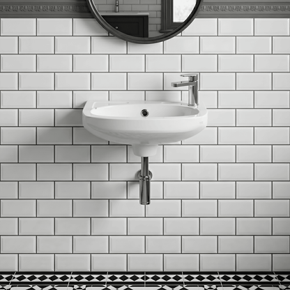 [BCWB832] Anslow Modern Wall Hung Ceramic Basin with Overflow and Tap Hole, 350mm - White - Silo