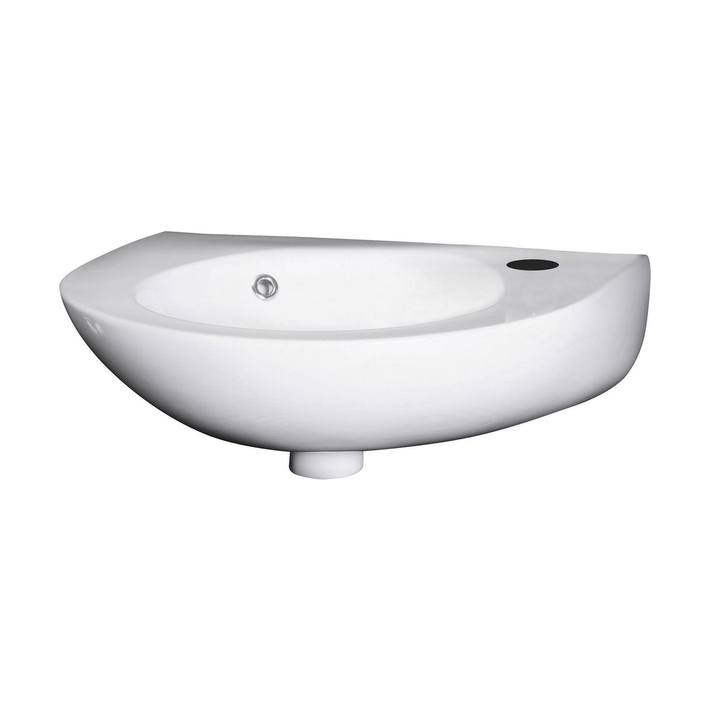 [BCWB932] Balterley Adley Cloakroom Wall Hung 1 Tap Hole Round Ceramic Basin with Overflow, 350mm - White - Cutout