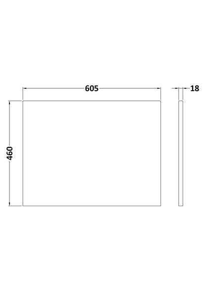 BC Designs 605x460mm Graphite Grey Woodgrain MFC Worktop