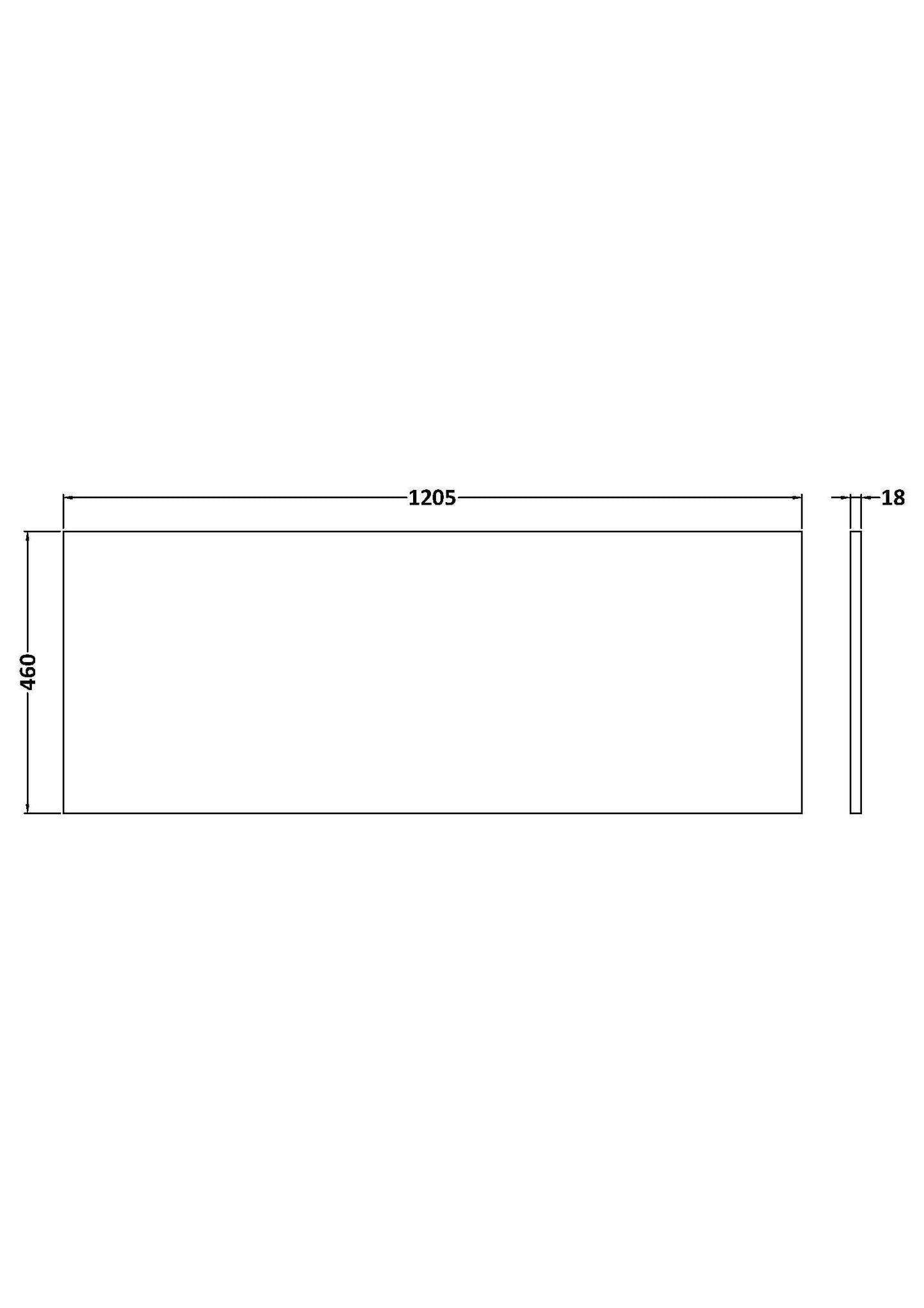 BC Designs 1205x460mm Metallic Slate MFC Worktop