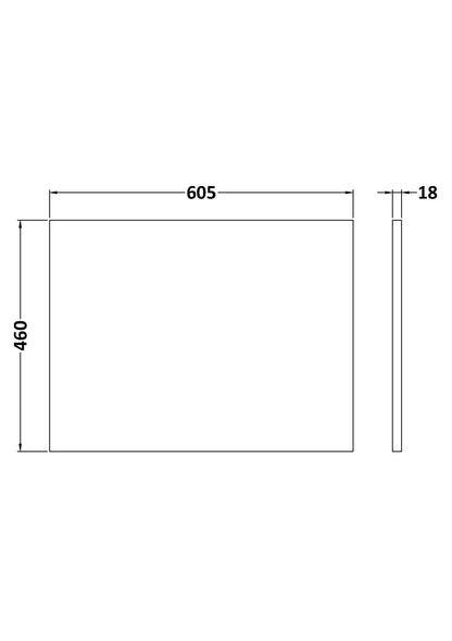 BC Designs 605x460mm Metallic Slate MFC Worktop