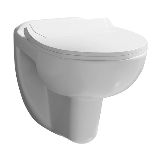 [BCZAD001] Adley Wall Hung Ceramic Toilet Pan & Soft Close Seat - 535mm - Balterley - Cutout