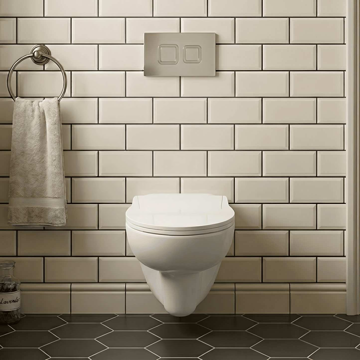 [BCZAD001] Anslow Wall Hung Ceramic Toilet Pan & Soft Close Seat - 535mm - Silo