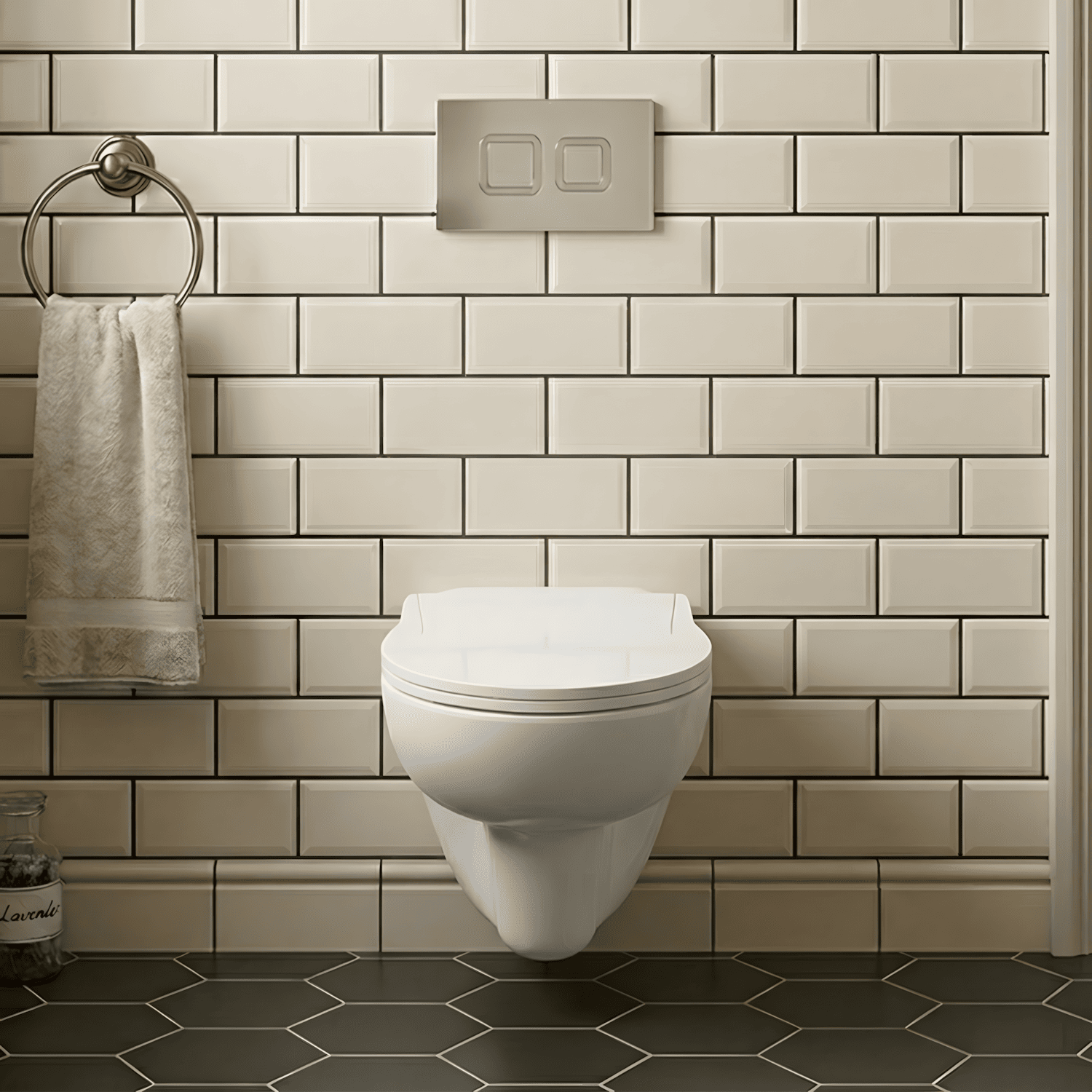 [BCZAD001] Anslow Wall Hung Ceramic Toilet Pan & Soft Close Seat - 535mm - Silo