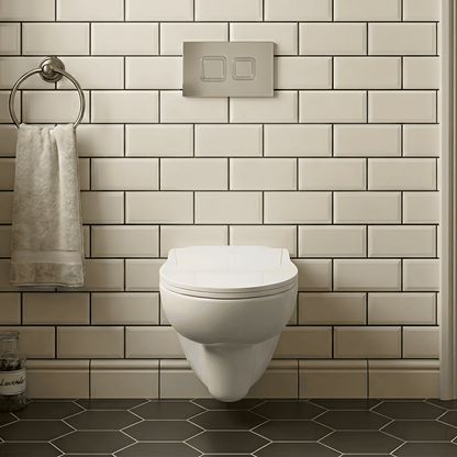 [BCZAD001] Anslow Wall Hung Ceramic Toilet Pan & Soft Close Seat - 535mm - Silo