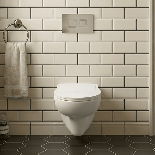 [BCZAD001] Anslow Wall Hung Ceramic Toilet Pan & Soft Close Seat - 535mm - Silo