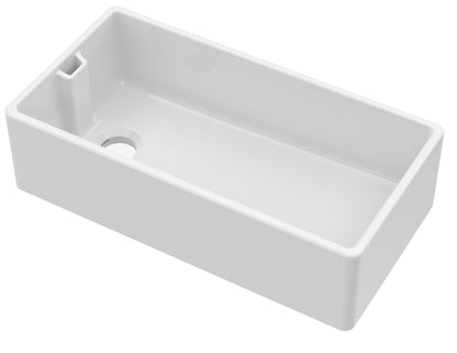 Nuie Single Bowl 895 x 460 x 245mm Fireclay White Belfast Sink