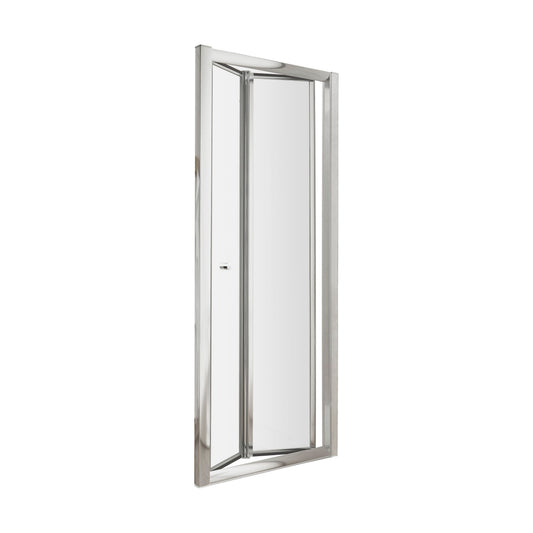 [BE5MBD76] Contemporary 5mm Toughened Safety Glass Bi-Fold Shower Door - 760mm - Chrome - Balterley - Cutout