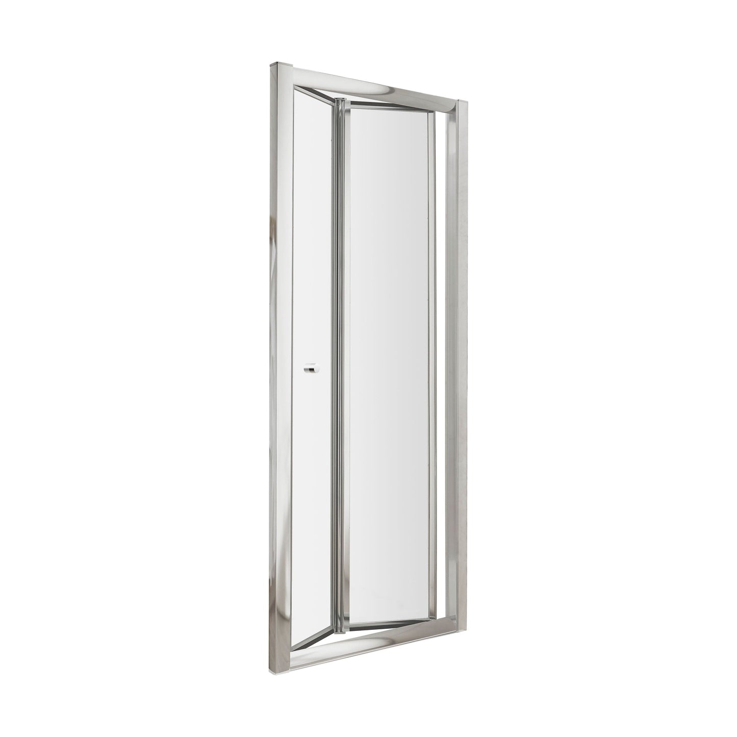 [BE5MBD9] Contemporary 5mm Toughened Safety Glass Bi-Fold Shower Door - 900mm - Chrome - Balterley - Cutout