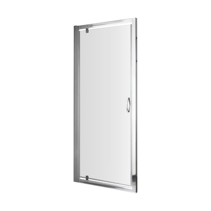 [BE5MPD76] Contemporary 5mm Toughened Safety Glass Pivot Shower Door - 760mm - Chrome - Balterley - Cutout