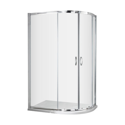 [BE5MQ108] Contemporary 5mm Toughened Safety Glass Offset Quadrant Shower Enclosure - 1000 x 800mm - Chrome - Balterley - Cutout