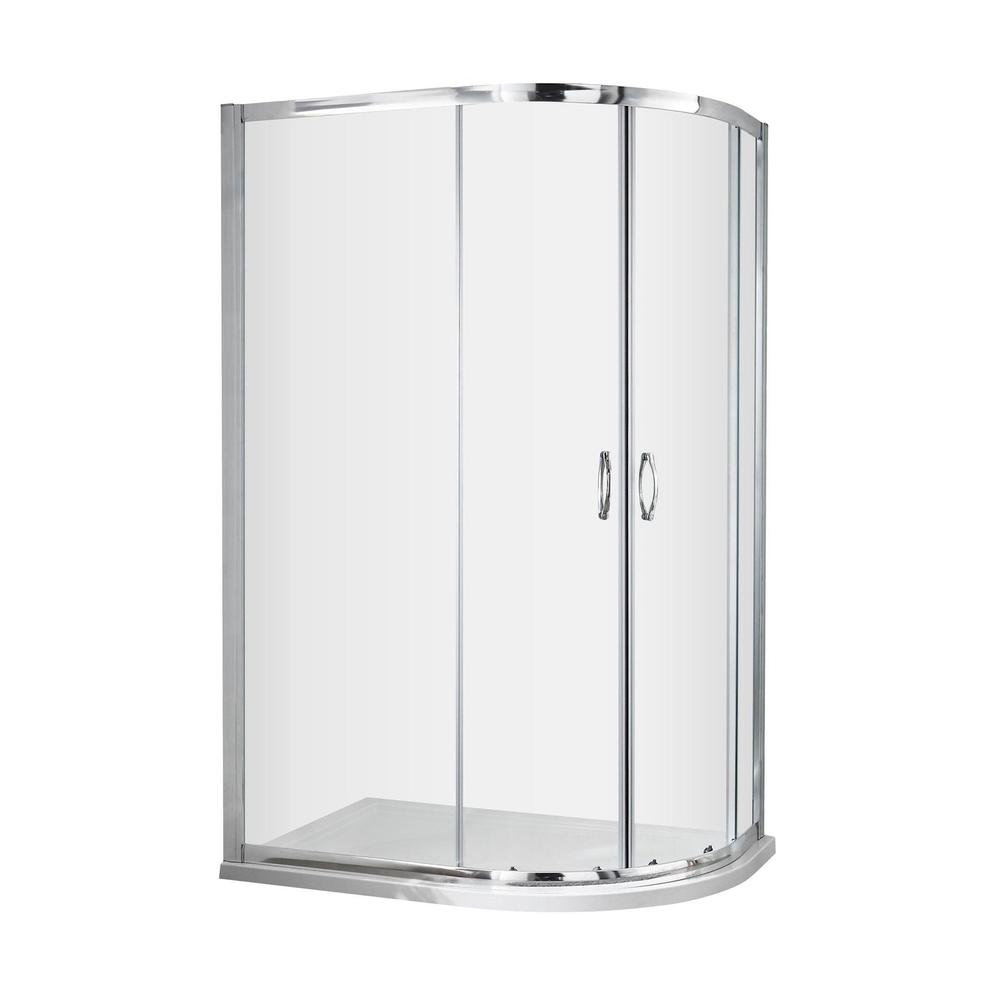 [BE5MQ128] Contemporary 5mm Toughened Safety Glass Offset Quadrant Shower Enclosure - 1200 x 800mm - Chrome - Balterley - Cutout