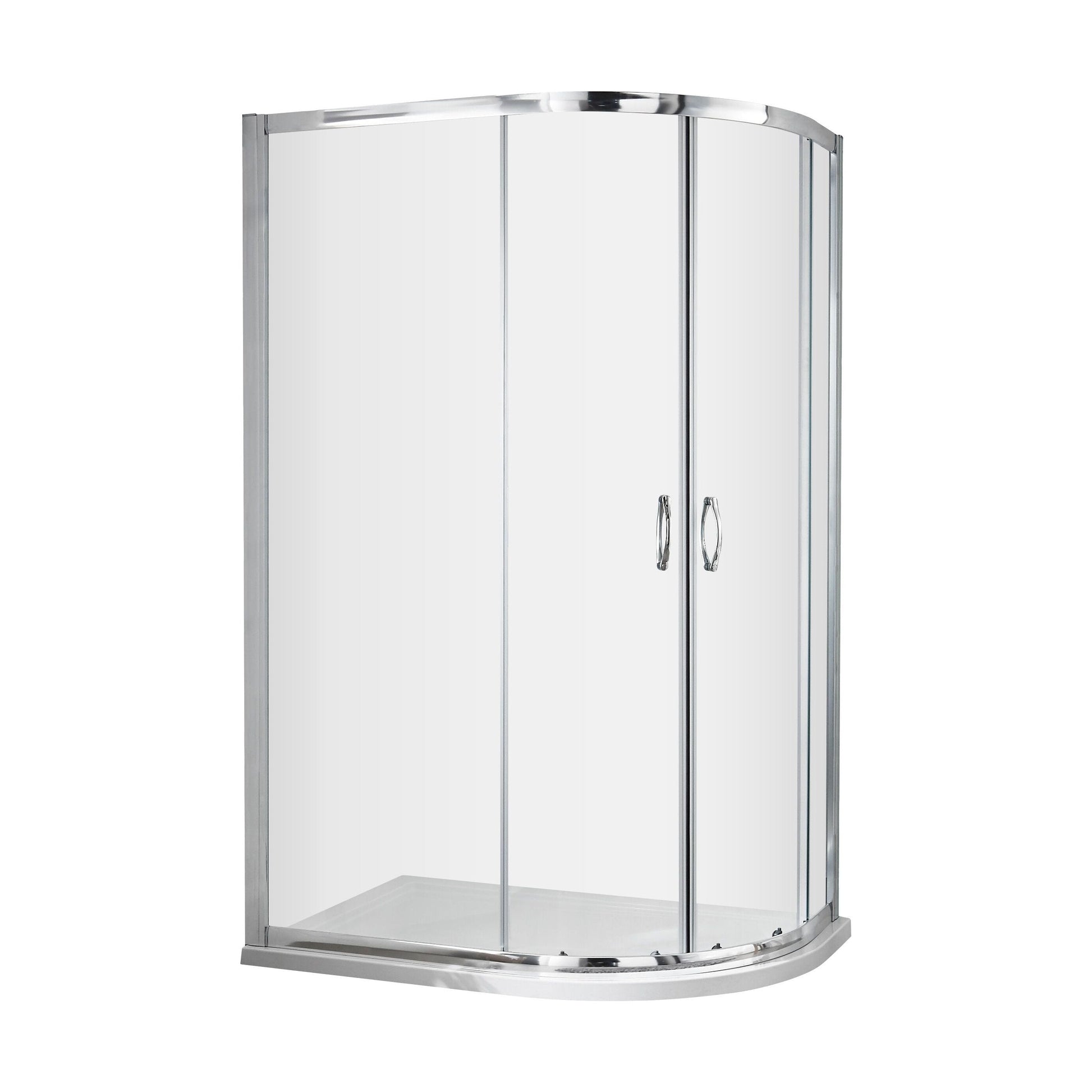 [BE5MQ129] Contemporary 5mm Toughened Safety Glass Offset Quadrant Shower Enclosure - 1200 x 900mm - Chrome - Balterley - Cutout