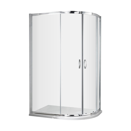 [BE5MQ129] Contemporary 5mm Toughened Safety Glass Offset Quadrant Shower Enclosure - 1200 x 900mm - Chrome - Balterley - Cutout