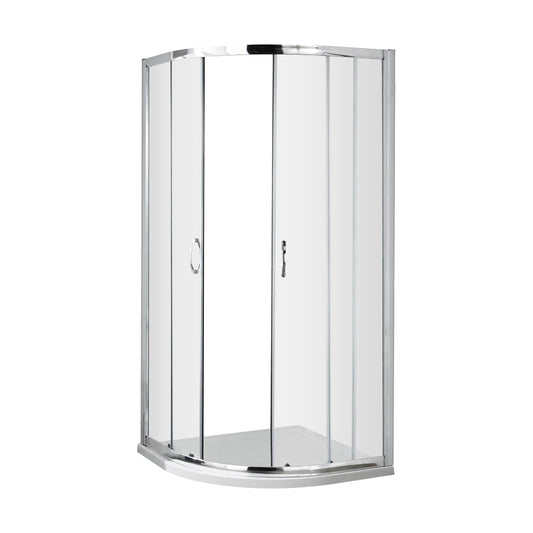 [BE5MQ8] Contemporary 5mm Toughened Safety Glass Quadrant Shower Enclosure - 800mm - Chrome - Balterley - Cutout