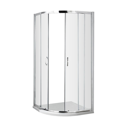 [BE5MQ9] Contemporary 5mm Toughened Safety Glass Quadrant Shower Enclosure - 900mm - Chrome - Balterley - Cutout