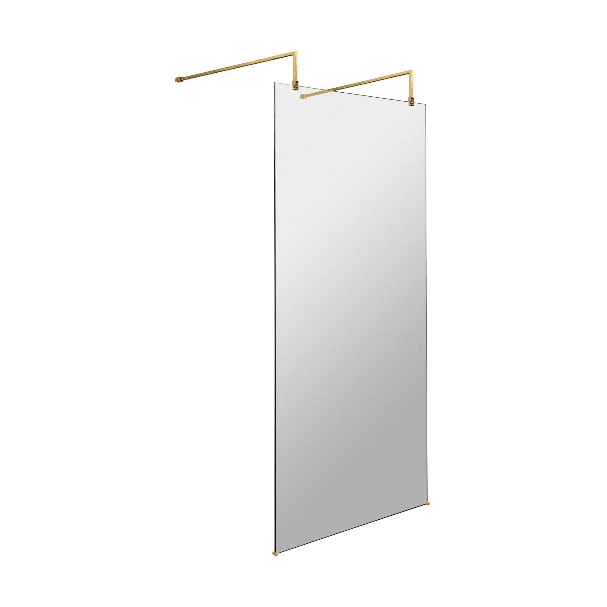 [BEAF1000BB] Balterley Contemporary Bathroom 8mm Glass Wetroom Screen with Arms & Feet, Chrome Finish, 1950 x 698 x 14mm - Cutout