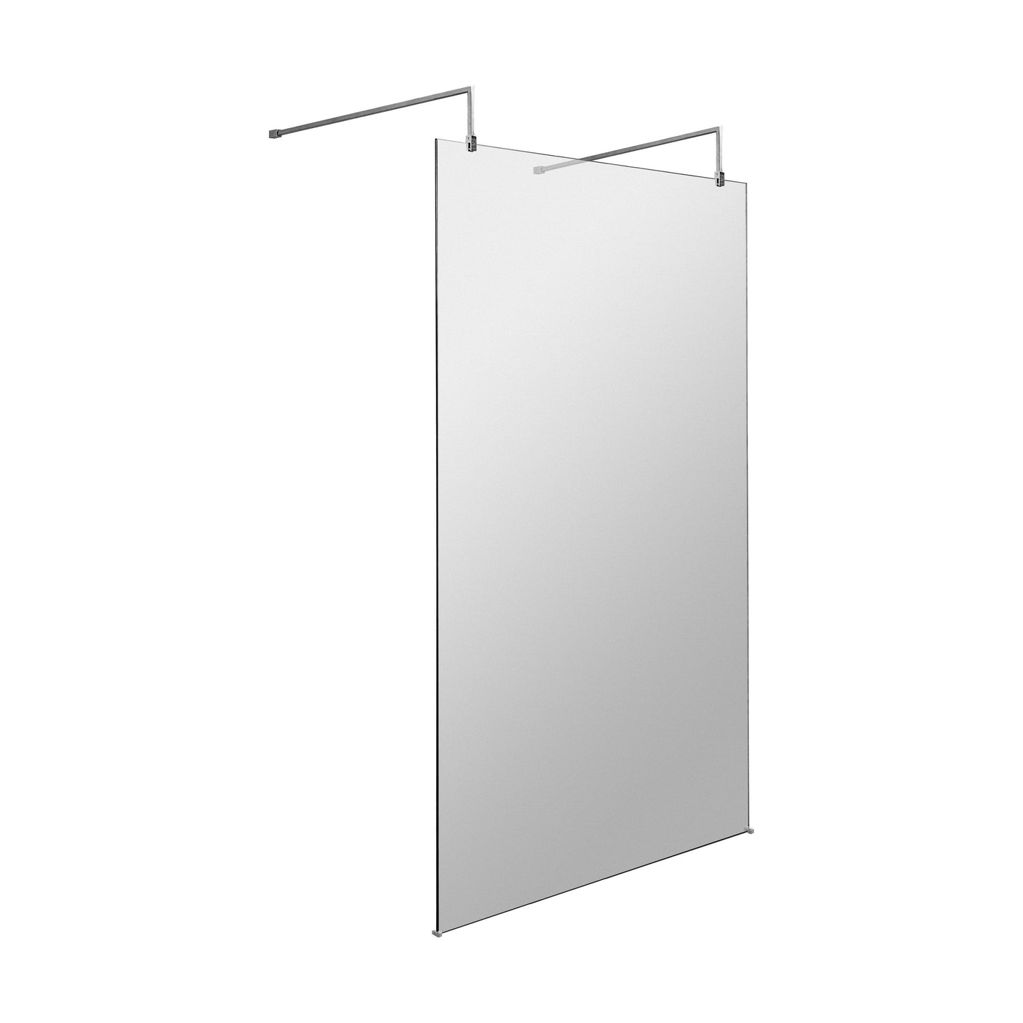 [BEAF1200CP] Balterley Contemporary Bathroom 8mm Glass Wetroom Screen with Arms & Feet, Chrome Finish, 1950 x 698 x 14mm - Cutout