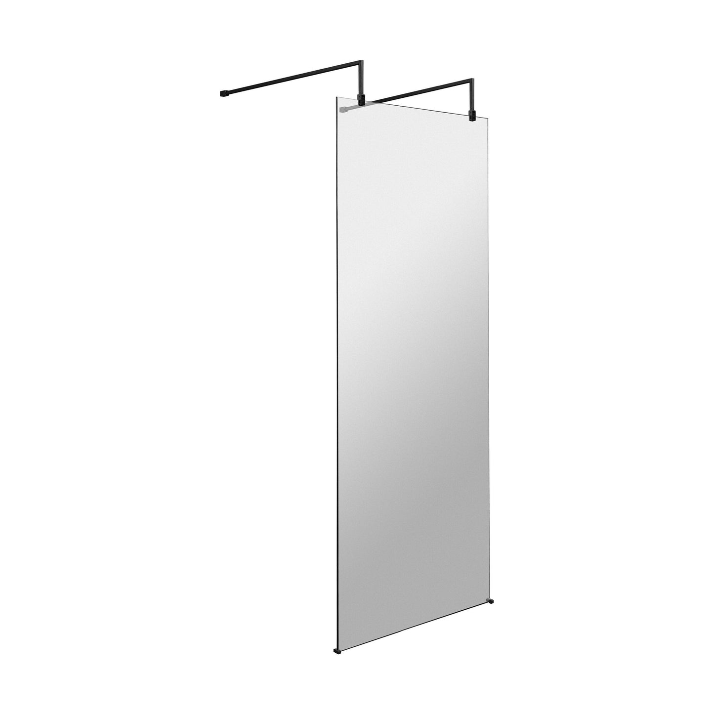 [BEAF700MB] Balterley Contemporary Bathroom 8mm Glass Wetroom Screen with Arms & Feet, Chrome Finish, 1950 x 698 x 14mm - Cutout
