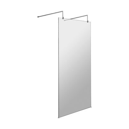 [BEAF900CP] Balterley Contemporary Bathroom 8mm Glass Wetroom Screen with Arms & Feet, Chrome Finish, 1950 x 698 x 14mm - Cutout