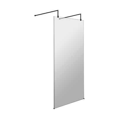 [BEAF900MB] Balterley Contemporary Bathroom 8mm Glass Wetroom Screen with Arms & Feet, Chrome Finish, 1950 x 698 x 14mm - Cutout