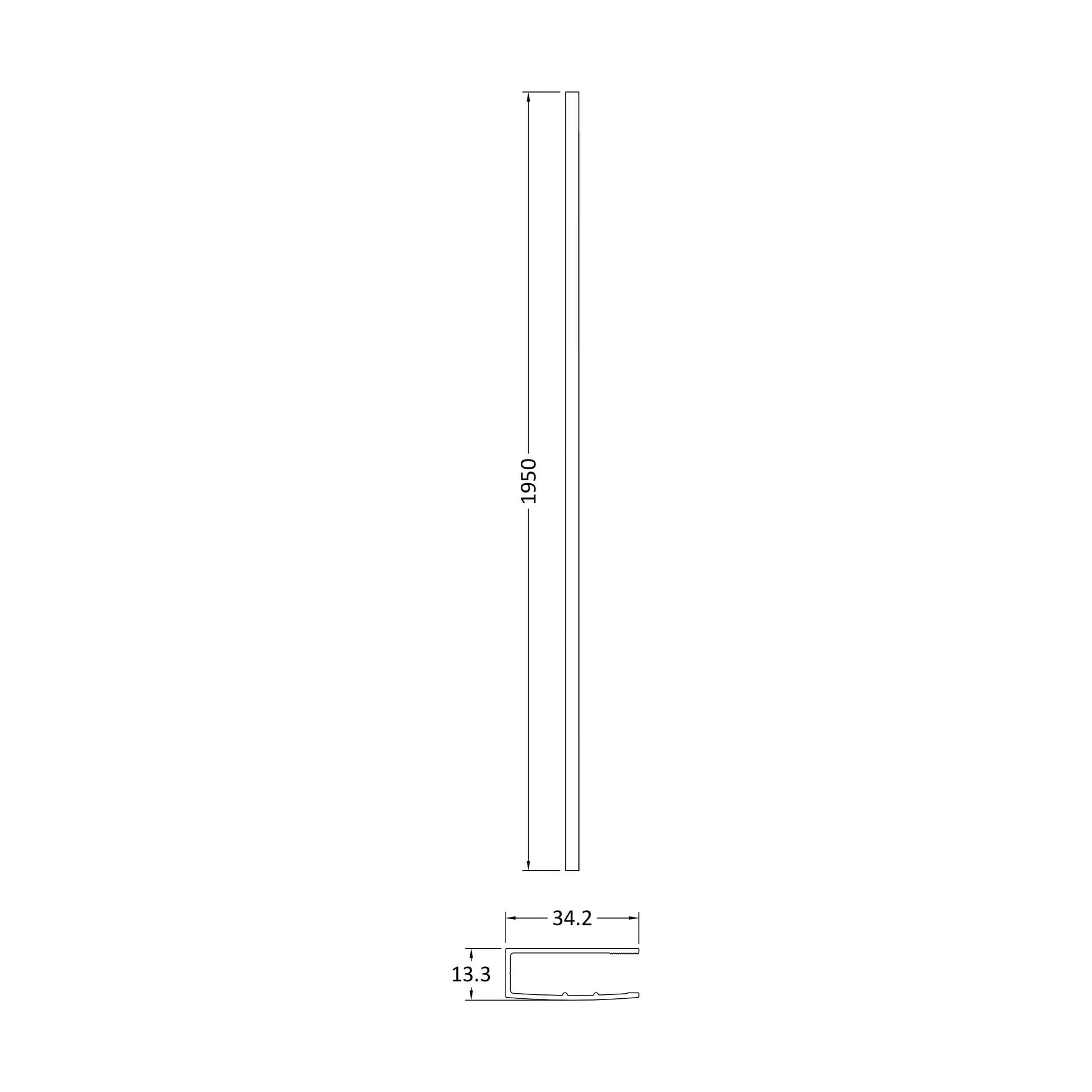 [BEBS015U] 1950 Decorative Profile Undrilled Brass - Technical Drawing