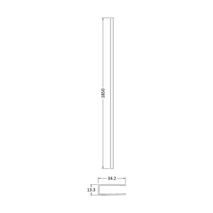 [BEBS036] 1850 Wetroom Wall Channel Pewter - Technical Drawing