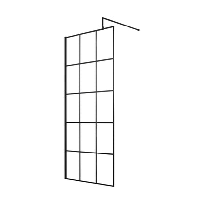 [BEBS760] Balterley 8mm Toughened Safety Glass Black Framed Wetroom Screen - 760mm - Cutout