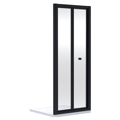 [BEETBD10BP] Contemporary 4mm Toughened Safety Glass Bi-Fold Shower Door, H: 1900mm, Choice of Size and Colour - Cutout