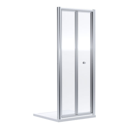 [BEETBD10] Contemporary 4mm Toughened Safety Glass Bi-Fold Shower Door, H: 1900mm, Choice of Size and Colour - Cutout