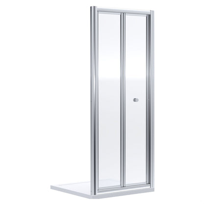 [BEETBD12] Contemporary 4mm Toughened Safety Glass Bi-Fold Shower Door, H: 1900mm, Choice of Size and Colour - Cutout