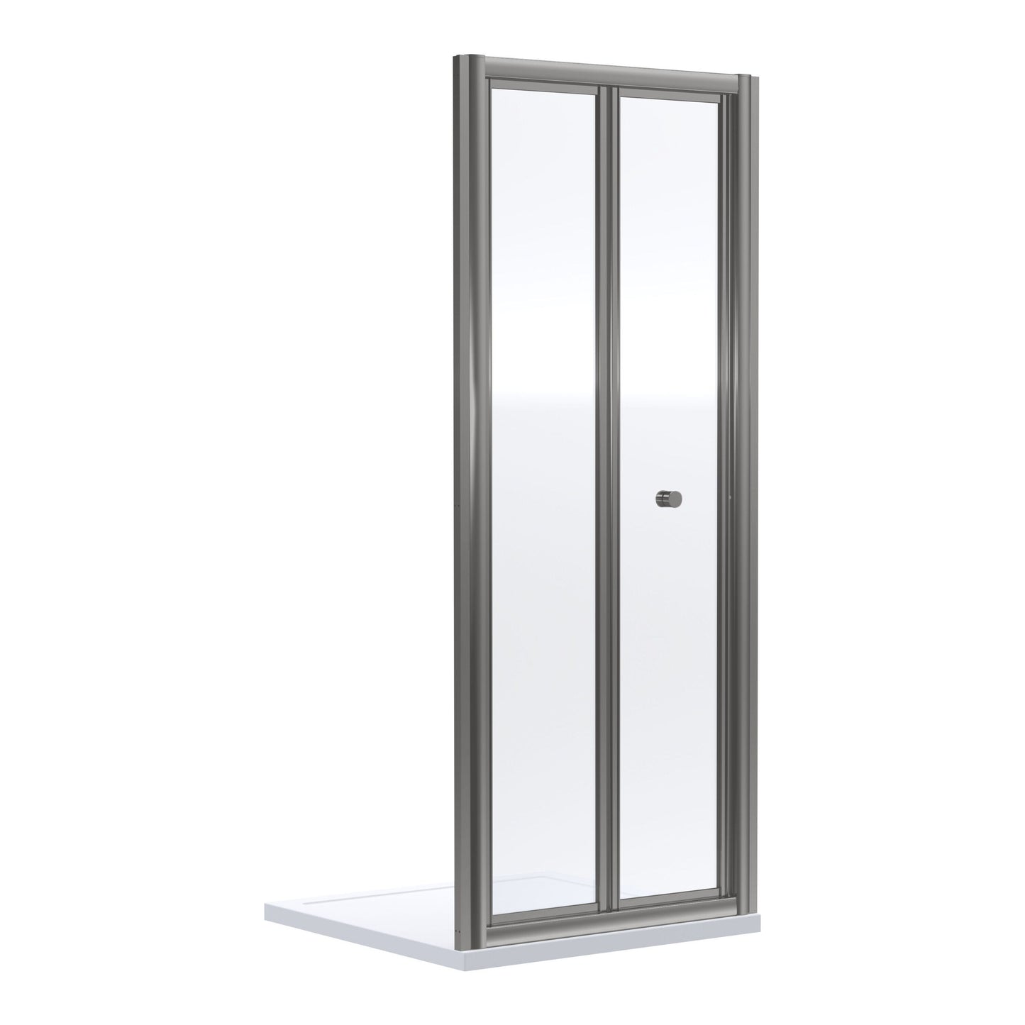 [BEETBD70GM] Contemporary 4mm Toughened Safety Glass Bi-Fold Shower Door, H: 1900mm, Choice of Size and Colour - Cutout