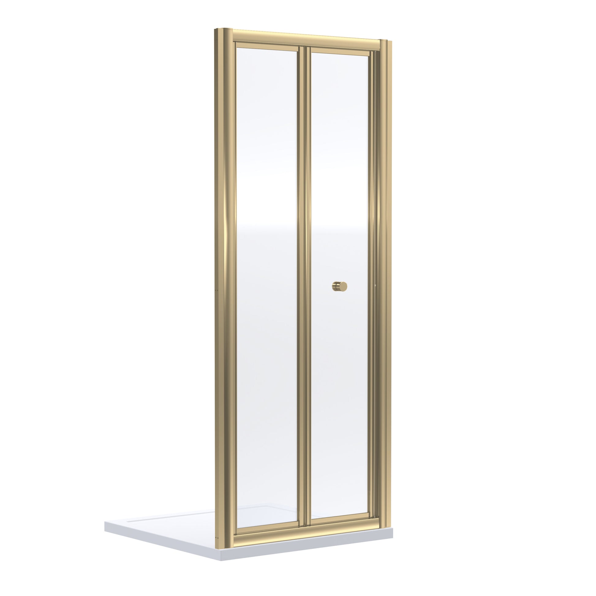 [BEETBD76BB] Almington 4mm Toughened Safety Glass Bi-Fold Shower Door, H: 1900mm, Choice of Size and Colour - Cutout