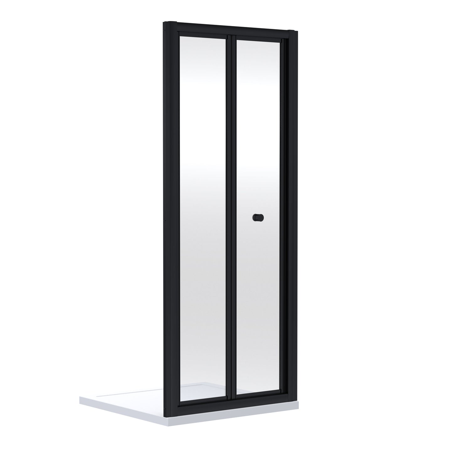 [BEETBD76BP] Almington 4mm Toughened Safety Glass Bi-Fold Shower Door, H: 1900mm, Choice of Size and Colour - Cutout