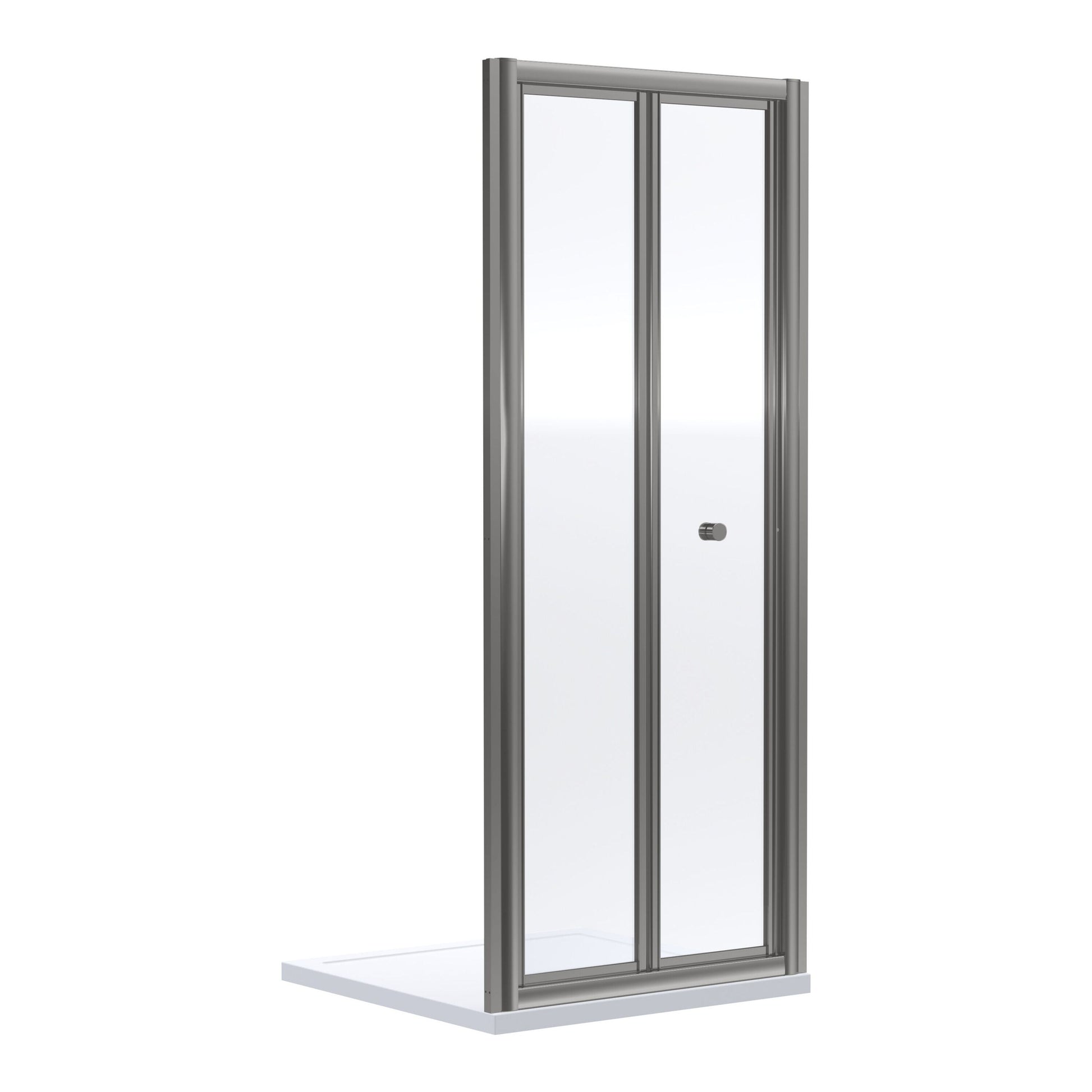 [BEETBD76GM] Contemporary 4mm Toughened Safety Glass Bi-Fold Shower Door, H: 1900mm, Choice of Size and Colour - Cutout