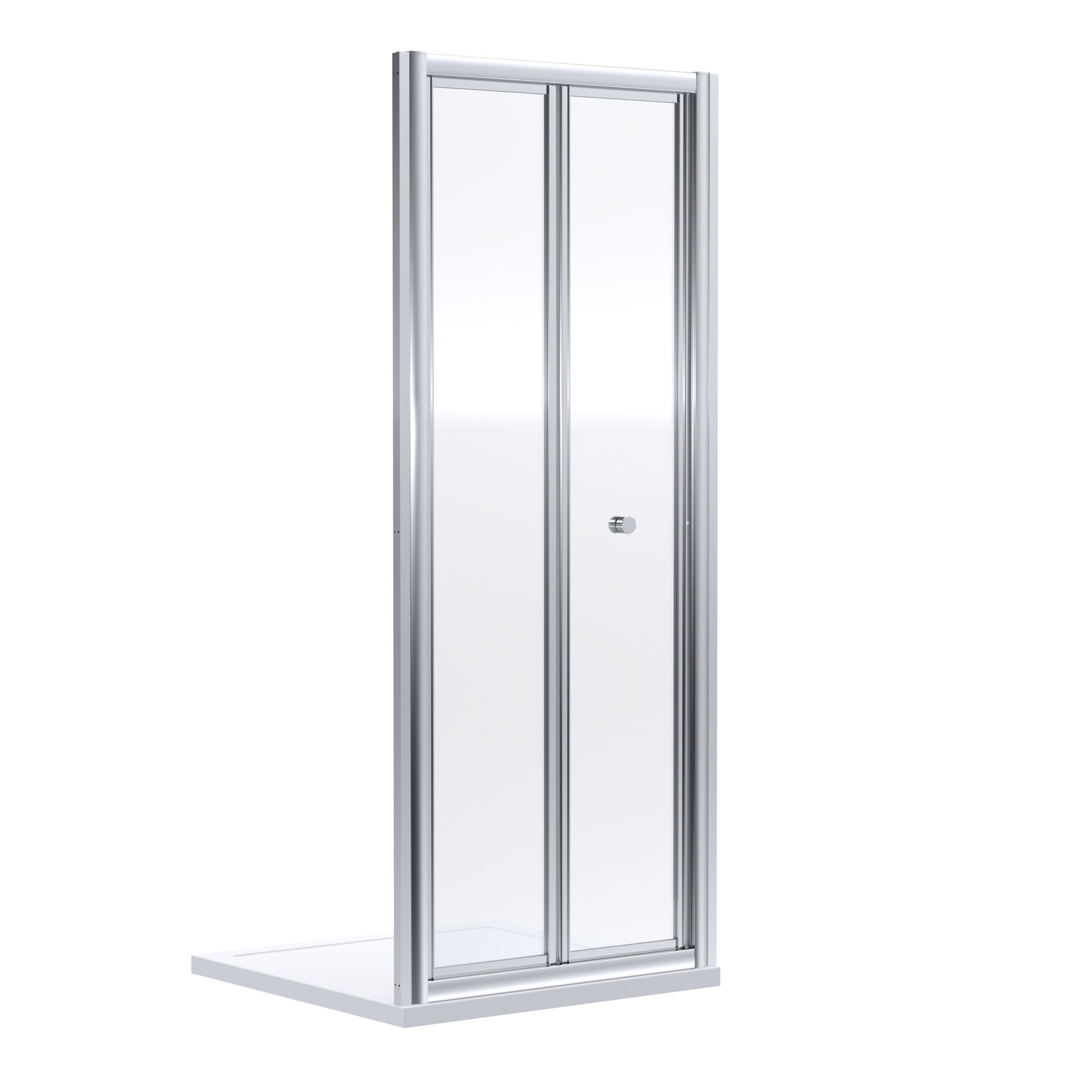 [BEETBD76] Almington 4mm Toughened Safety Glass Bi-Fold Shower Door, H: 1900mm, Choice of Size and Colour - Cutout