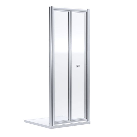 Ruwa 4mm Toughened Safety Glass Bi-Fold Shower Door - 1900 x 760mm - Chrome - Balterley