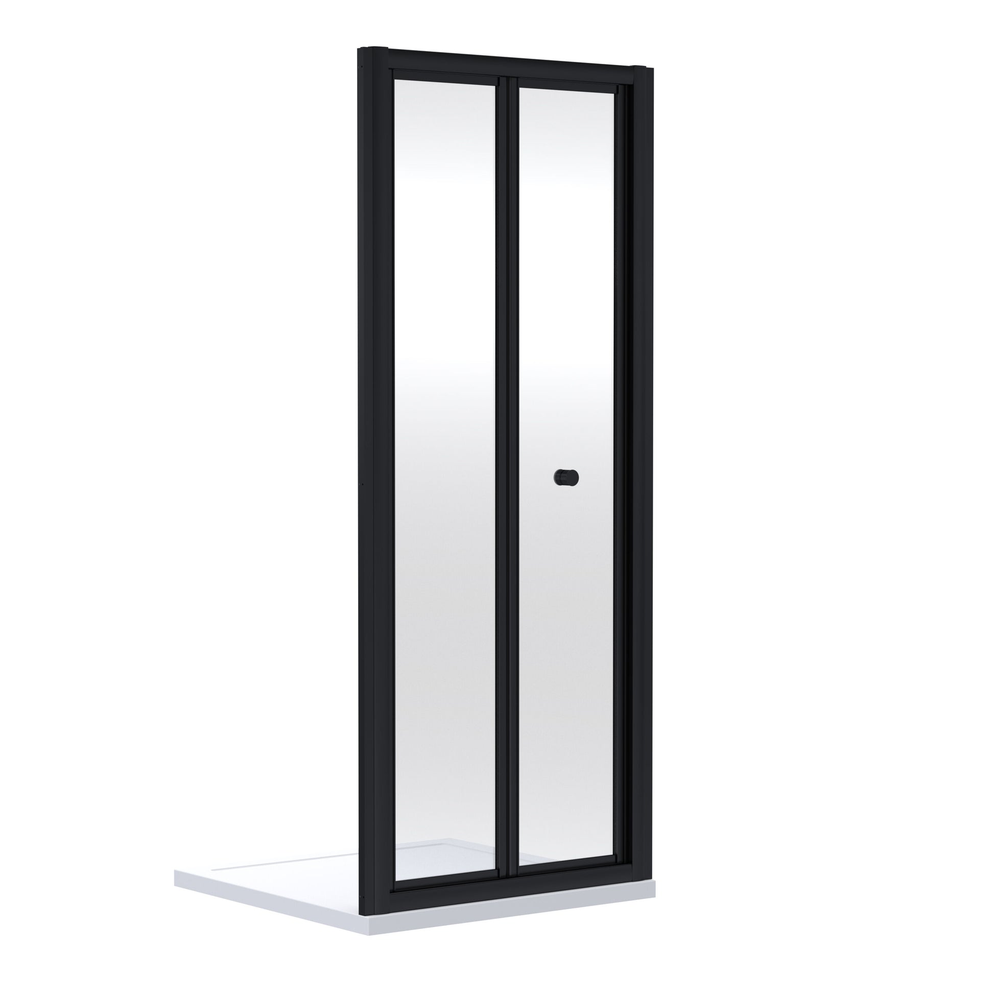 [BEETBD80BP] Almington 4mm Toughened Safety Glass Bi-Fold Shower Door, H: 1900mm, Choice of Size and Colour - Cutout