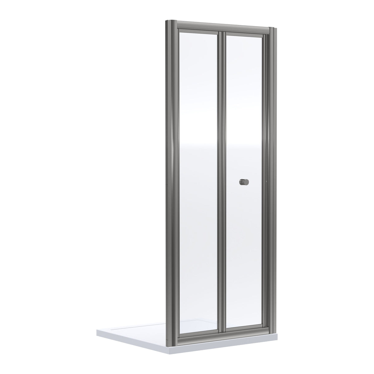 [BEETBD80GM] Contemporary 4mm Toughened Safety Glass Bi-Fold Shower Door, H: 1900mm, Choice of Size and Colour - Cutout